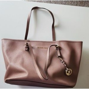 Michael Kors Mauve Purple Lavender Large Tote - Jet Set Style